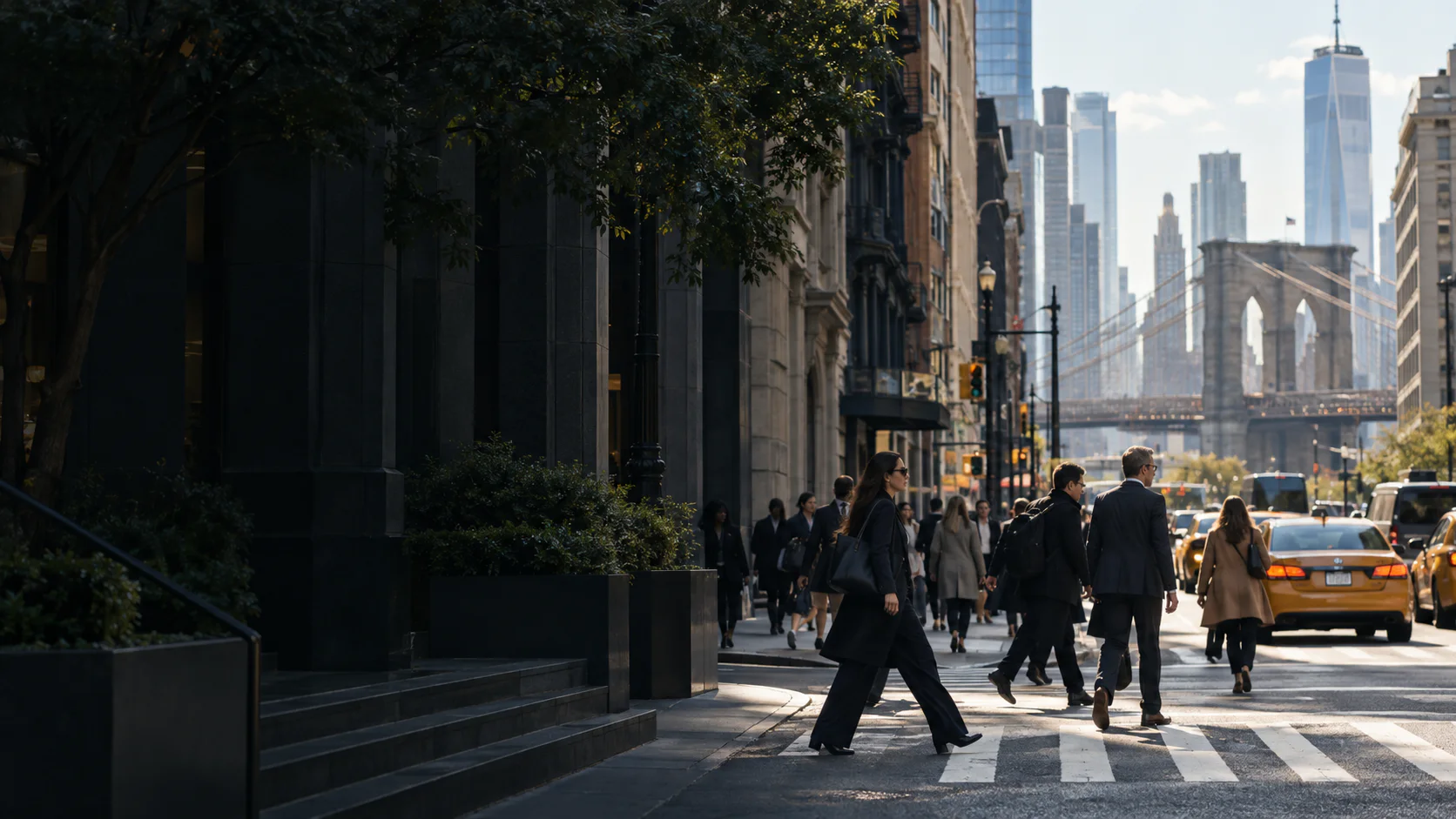 New York City skyline and business districts